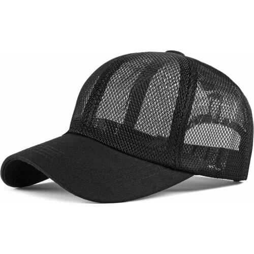 2020 Mesh Cap Spring Summer Sun Cap for Men Women Breathable Baseball Cap Solid Plain Adjustable Trucker Cap Men Women Sun Hat