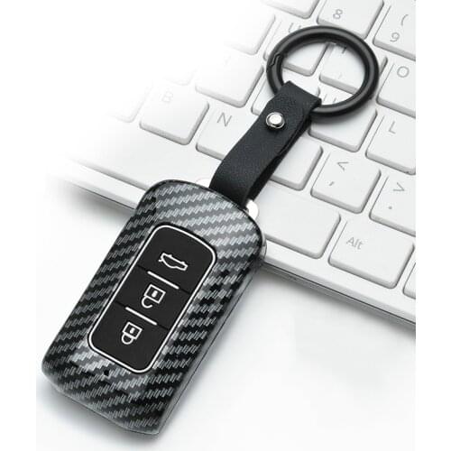 Carbon fiber ABS silicone Key Case Cover For Mitsubishi Outlander Lancer 10 Pajero Sport EX ASX Colt Grandis L200