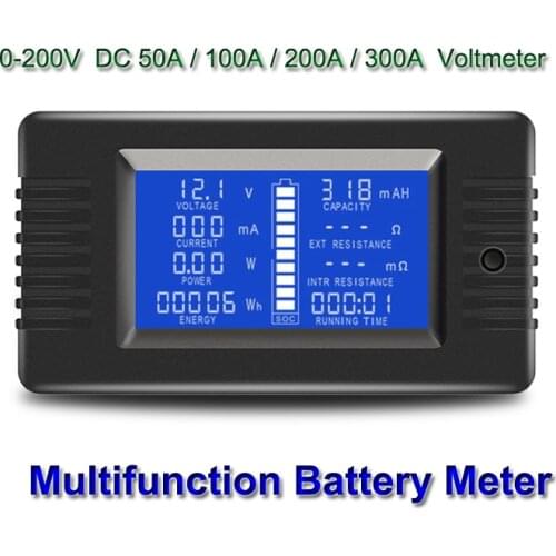 0-200V Battery Discharge Tester Voltage Meter Current Power Energy Impedance Resistance Capacity Multi-Monitor Ammeter Voltmeter