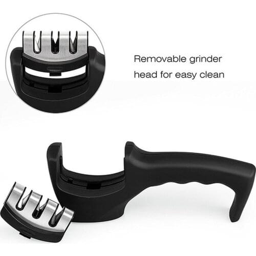 Professional 3 Stages Knife Sharpener Diamond Ceramic Rod Sharpener Sharpening Non-slip Base Stainless Steel Blade With