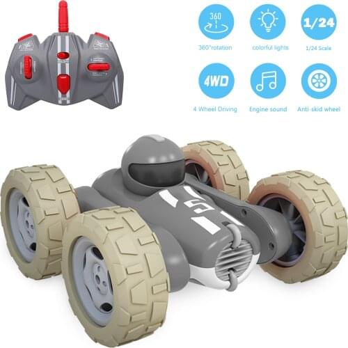 UD2210A 1/24 RC Car 4WD RC Stunt Car 2.4GHZ Remote Control Car 360 Rotating Auto Demo RC Crawlers with Light Toy for Kids Boys
