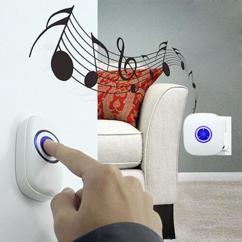 Wireless Remote Control Calling Doorbell Waterproof 38 Music Songs Greeter smart Door Bell Family Security Guard Device