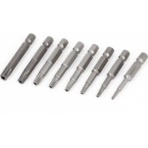 Uxcell 1/4"x50mm Magnetic Electric Pentacle 5 Point Star Head Screwdriver Bits Set 8 In 1