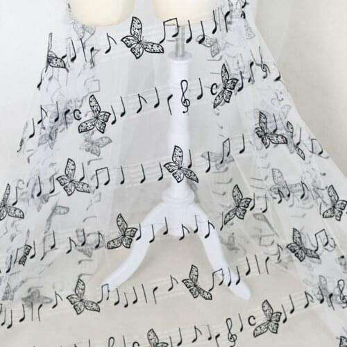 GLace 1Y/Lot Musical embroidery soft mesh evening dress skirt accessories music butterfly lace fabric high quality lace TX1568