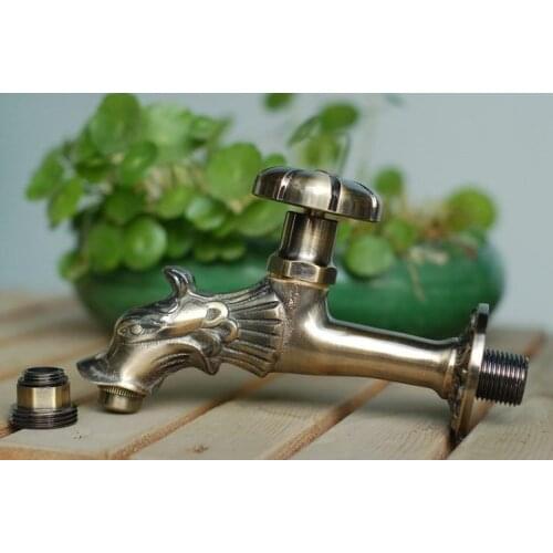 Vidric outdoor garden faucet animal shape Bibcock antique bronze dragon tap for washing mop/Garden watering Animal faucet
