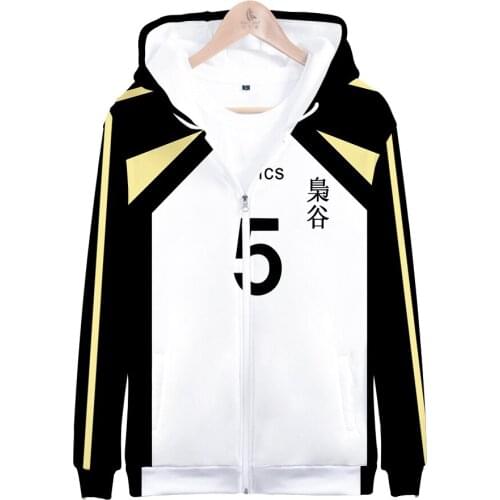 Volleyball Teenager Haikyu!! Character Clothing Digital Printing Men and Women Zip Animation Peripheral 3D Zipper Hooded