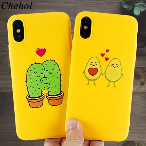 Funny Phone Cases for iPhone SE 6s 7 8 11 Pro Plus X XS MAX XR Case Avocado Cactus Soft Silicone Fitted Back Cover Accessories