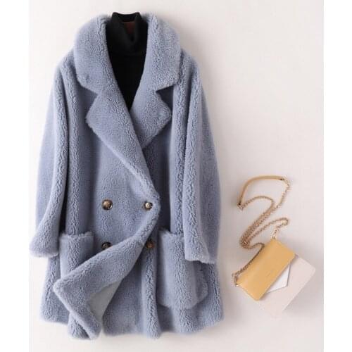 Fur Wool Jacket Women Autumn Winter Fashion Granule Sheep Shears Coat Korean Sheep Shearing Overcoat Loose Ladies Clothes G1319