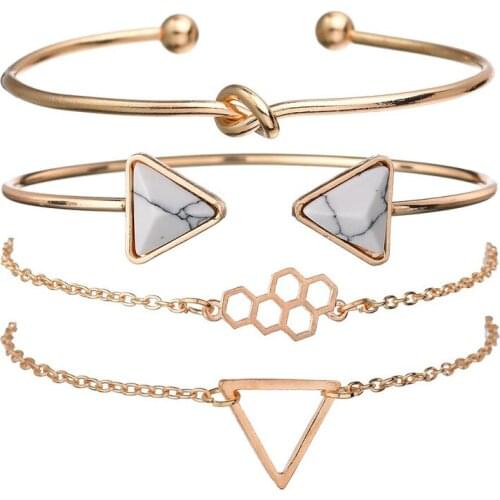YADA Gifts Gold geometry triangle Bracelets&Bangles For Women Stainless Steel Custom Bracelets Crystal Jewelry Bracelet BT200027
