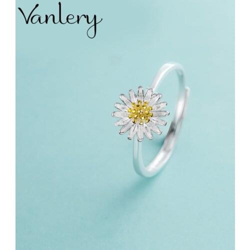 Personality Exaggerated Gothic Daisy Flower Rings For Women Charm Engagement Jewelry Girls Open Finger Knuckle Rings