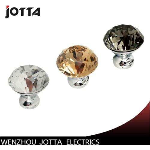 1pcs Crystal glass dril Kitchen Drawer Cabinet Door Handle Furniture Knobs Hardware Cupboard Antique Brass Shell Pull Handles