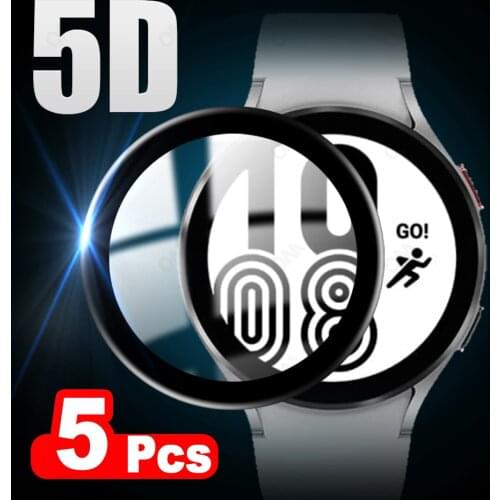 5D Fibre Glass Protective Film For Samsung Galaxy Watch 4 / Active 2 40mm 44mm Cover Screen Protector for Classic 42mm 46mm