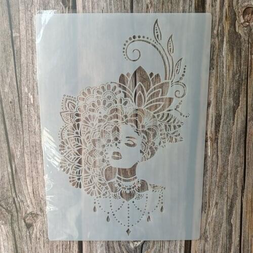 A2 A3 A4 Size DIY Craft Belle Stencil for Painting on Wood,Fabric,Walls Art Scrapbooking Stamping Album Embossing Paper Cards