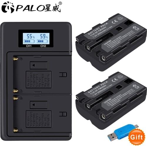 PALO NP-FM500H NP FM500H NPFM500H 2000mAh Camera battery with LCD charger For Sony A57 A58 A65 A77 A99 A550 A560 A580 l10