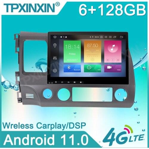 Android 11 FOR Honda CIVIC 2006-2011 Car Player GPS Navigation 128GB Android Auto Radio Stereo Head Unit Audio Recorder