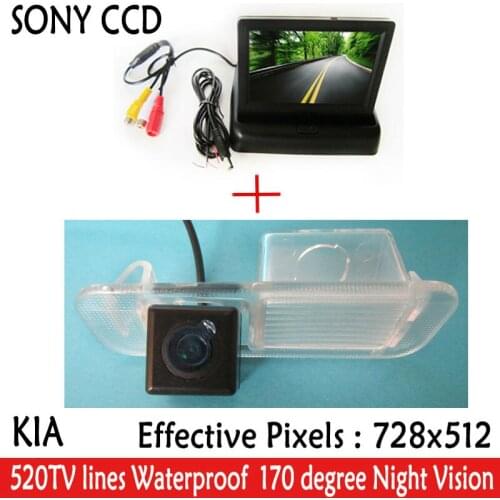 Car accessories Paking HD Revere SONY CCD Car Rear View Camera With 4.3 inch Car Rearview Mirror Monitor For Kia K2 RIO Sedan