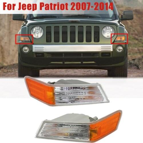 1 Pair Car Front LED Fog Lights Turn Signal Light for Jeep Patriot 2007-2014 Left & Right Side Corner Light Parking Light