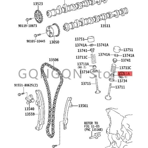 Car Exhaust Valve stem oil seal 1999-2020 Toy ot aIQ Yar IS (JPP) VER-s Cor OLL a SED (JPP) pressure-tight seal