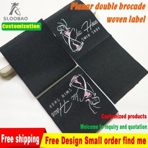 PengirimanGratisDisesuaikanLabelTenunanGarmenkemejaSepatuTasPakaianComputerFoldingInTheMiddleEmbroideryWovenLabels1000PCS/LOT