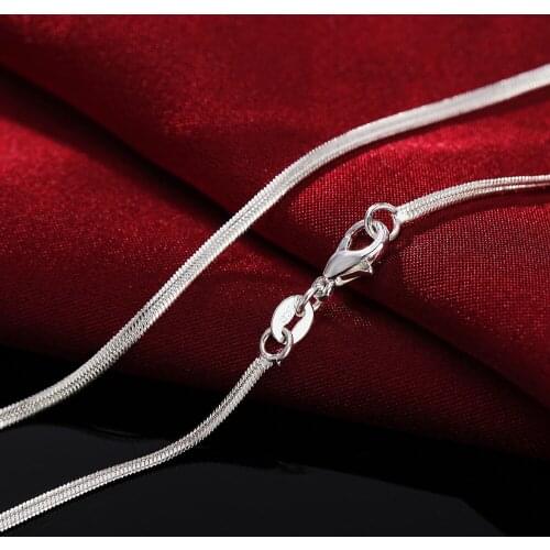 High Quality Fashion Hot Sell 2MM Width 16-30 inch Length Snake Chain 925 Sterling Silver Ladies`Snake Necklaces Jewelry Gift
