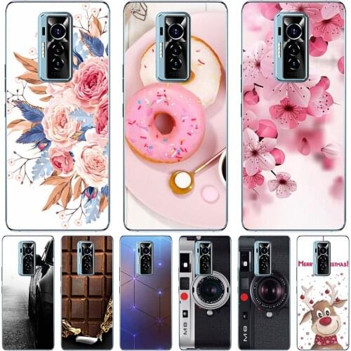 Phone Bags & Case For Tecno Phantom X 2021 6.7 inch Cover Soft Silicone Fashion Marble Inkjet Painted Shell Capa