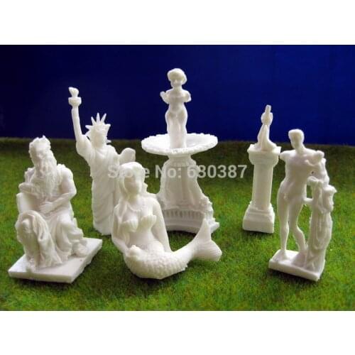 DS02 6pcs Model Railway Resin Sculpture Statue Figures Railway G O Scale Miniature Scenery