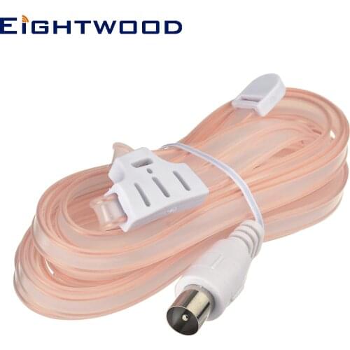 Eightwood FM Dipole Antenna 75 Ohm PAL Plug Male RF Connector Aerial for Home Table Top Stereo Sound Radio Receiver Tuner