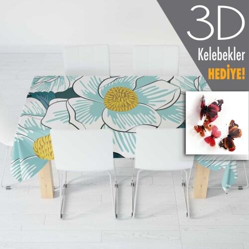 Papatya Desenli Masa Örtüsü 140x200 cm