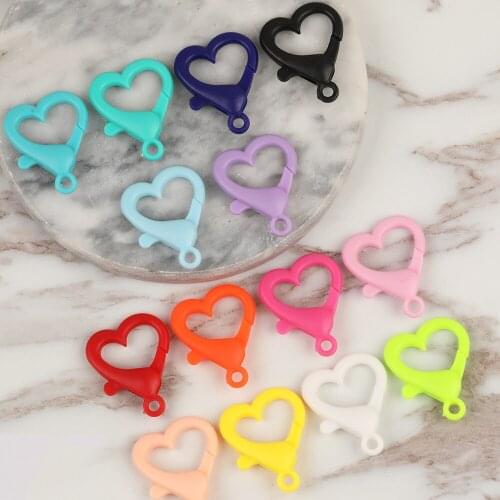 HAOSAW 6Pcs 22*27MM Jewelry Accessories/Acrylic Lobster Clasp/DIY/Hand Made/Heart Shape/Jewelry Findings & Components