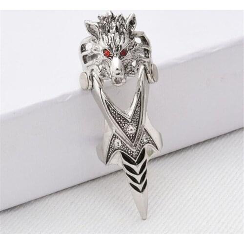 Personality Rock Punk Skull Ring Vintage Cool Dragon Head Full Finger Knuckle Bendable Ring Halloween Cosplay Armor Metal Rings