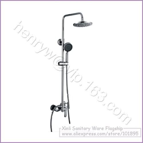 L15172 - Luxury Wall Mounted Chrome Color High Quality Brass Head Rain Overhead Shower Set