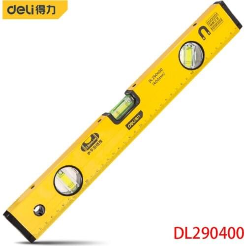 Deli DL290400 Fine Milling Bottom Level Ruler Length: 400mm Aluminum Alloy Strong Bottom Magnetic Measuring Tools Hand Tools