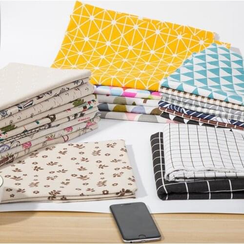 Linen Cotton Printed Fabric Diy Sewing Fabric for Home Textile Bedding Sheets Baby Dress DIY Manual Work Cloth Tecidos Tilda