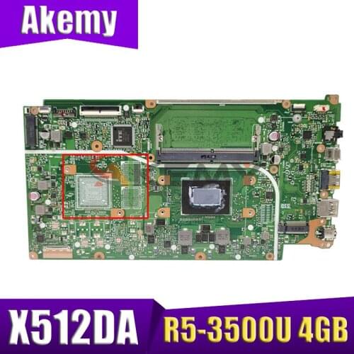 AKEMY Motherboards X512D Laptop motherboard for ASUS X512DA F512DA X512D F512D X512DK 100% TEST original mainboard R5-3500U 4GB