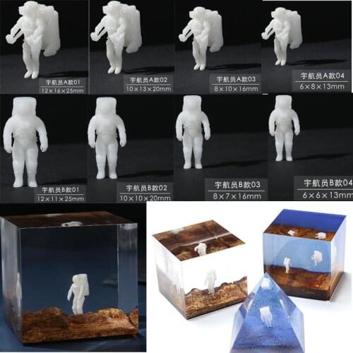 2021 New 8 pcs/lot Different style Resin mini astronaut material epoxy mold makeing jewelry filling for DIY jewelry