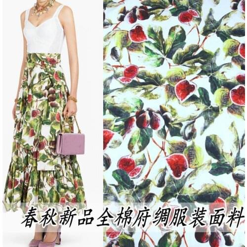Spring, summer and autumn new figs cotton poplin printed dress fabric cotton fabric clothes cloth diy fashion printed fabric