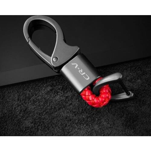 New car Styling Leather / Metal Car Emblem Key Ring Keychain For Honda crv 2019 2008 2017 2020 accessories With Logo Keyring