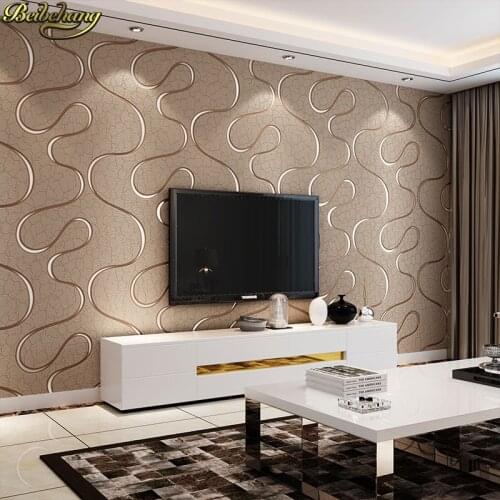 Beibehang papel de parede 3d Modern wavy stripes wallpaper for wall Covering Bedroom wall paper roll Modern Design Living Room