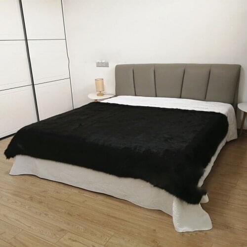 Faux Fur Blanket Sofa Home Acrylic Faux Fox Fur Set Blanket Factory Customized Spot