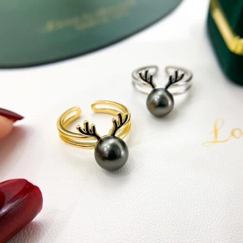 Deer Shape 925 Sterling Silver Adjustable Finger Ring Base Settings Findings Jewelry Parts Fittings Accessories for Beads Stones