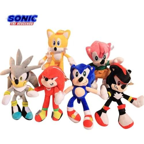 Wholesale 28cm Plush Doll Toys Black Blue Yellow Sonic Plushie Soft Stuffed Peluch