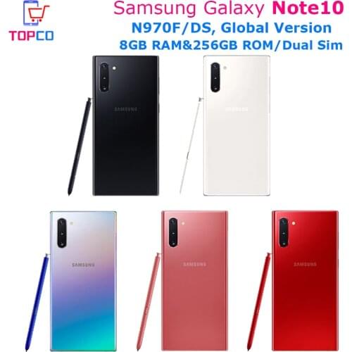 Samsung Galaxy Note10 N970FD Note 10 Dual SIM Original Mobile Phone Exynos 9825 Octa Core 6.3" Triple Cameras 8GB&256GB NFC