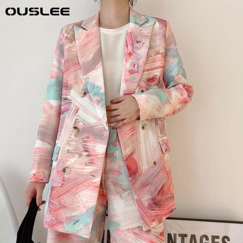 Женские двубортные пиджаки OUSLEE China At AliExpress