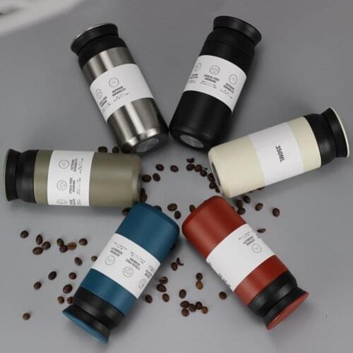 350/500ml Portable Stainless Steel Heat Insulated Outdoor Coffee Water Bottle Travel Hiking Office Cup Leakproof Vacuum Cup