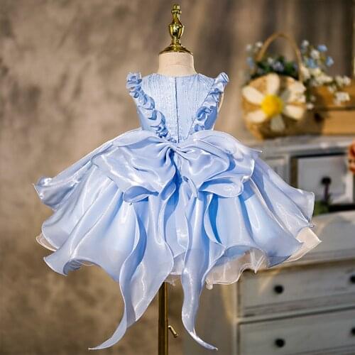 Girls Party Lolita Ball Gown Princess Dress Kids Children Ball Gown Birthday Ruffles Big Bow Dresses Performance Vestidos S12410