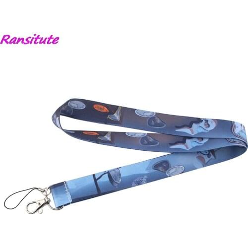 Ransitute R1464 The Clock Eternal Memory Painting Art Key Chain Lanyard Neck Strap For Phone Keys ID Card Creative Lanyards