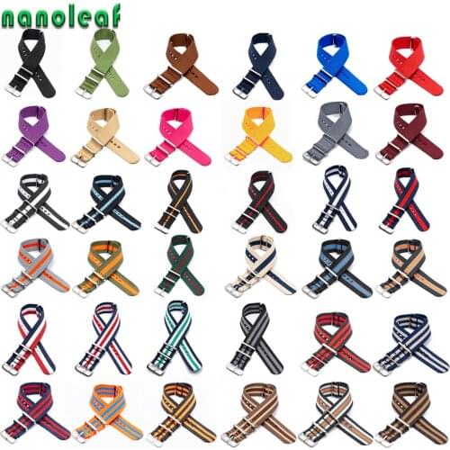 Nylon Straps 18mm 20mm 22mm 24mm Watch Band Accessories For NATO Zulu Fashion Silver Buckle Canvas Replacement Bracelet