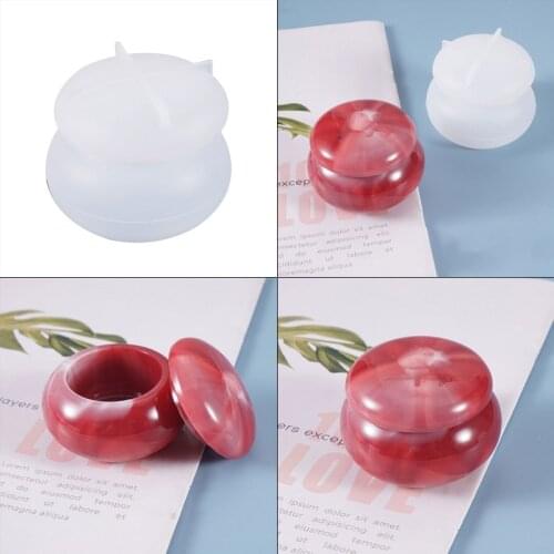 Crystal Epoxy Resin Mold Rouge Lipstick Jar Casting Silicone Mould DIY Crafts Storage Box Jewelry Decorations Making Tools
