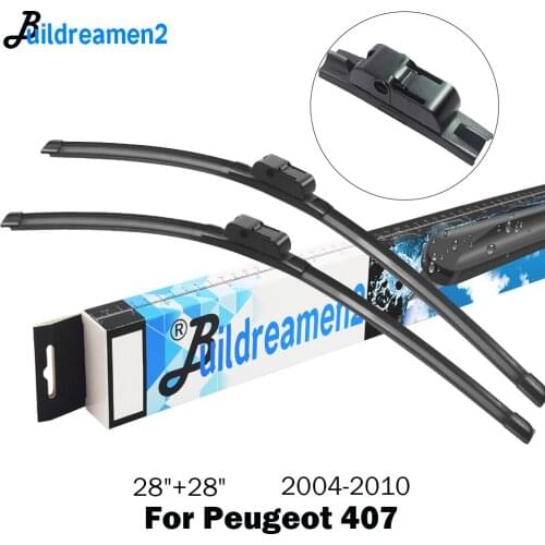 Buildreamen2 2 Pieces Car Front Windscreen Wiper Blade Rubber Windshield Wiper For 2004-2010 Peugeot 407