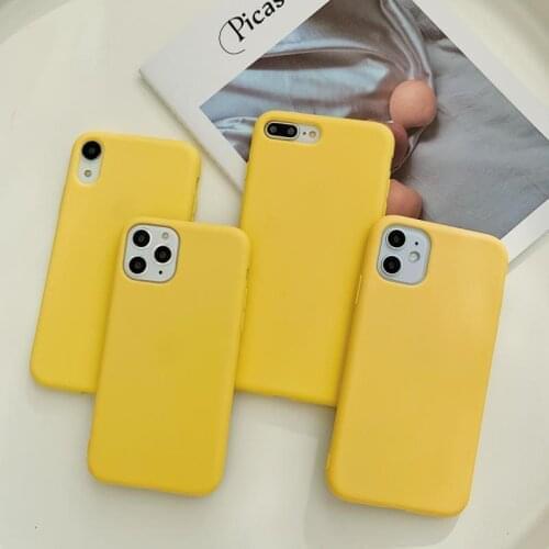 Yellow Silicone Case For Samsung Galaxy A51 A71 A70 A60 A50 A40 A30 A20 A21 A10 S A10e S20 Ultra S10 S9 S8 Plus S10e Covers Soft